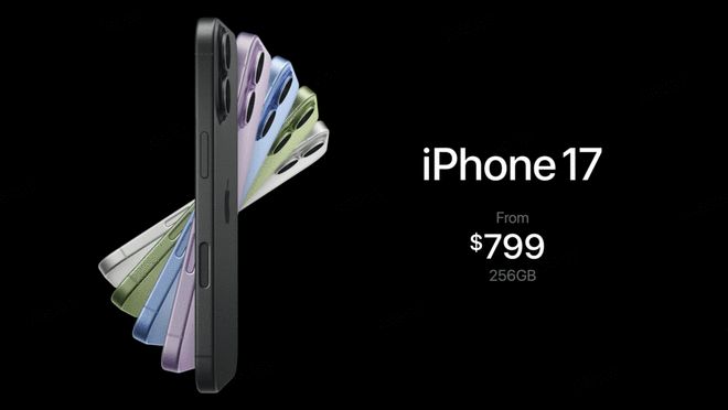 һ�Ŀ���iPhone 17ϵ����Ʒ�l������ȫϵ��ˢ ��e128GB�惦 ���5999Ԫ����